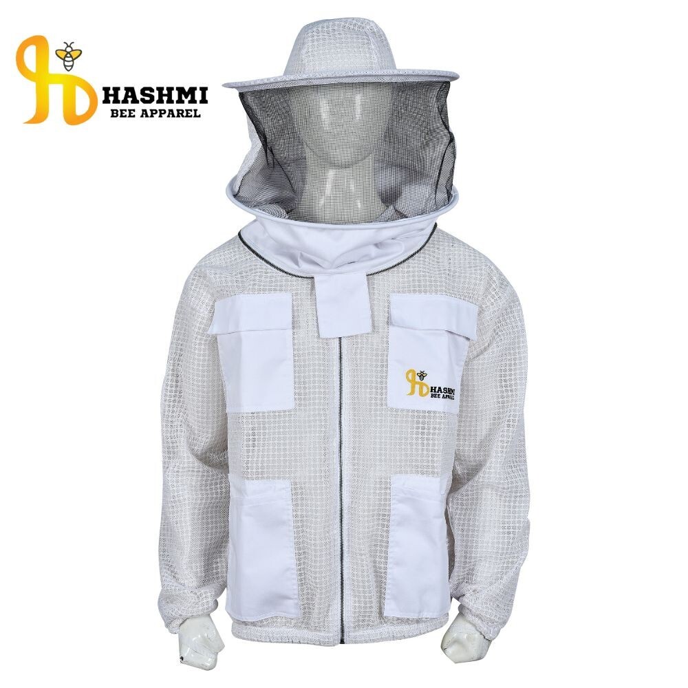 Ventilated Bee Jacket Sting Proof Jacket 3 Layers Ultra Breeze Round Veil Hat