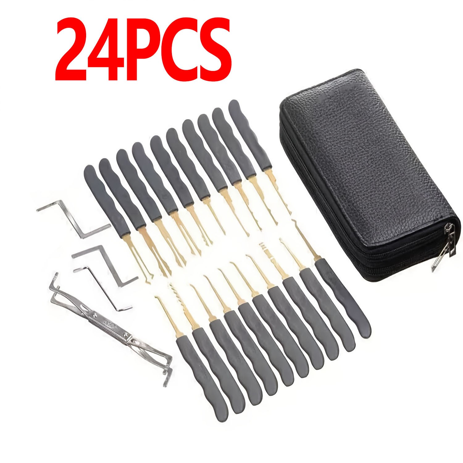 24PCS Broken Key Extractor Kit Lock Removal Tool Set Hooks Needles for Locksmi X
