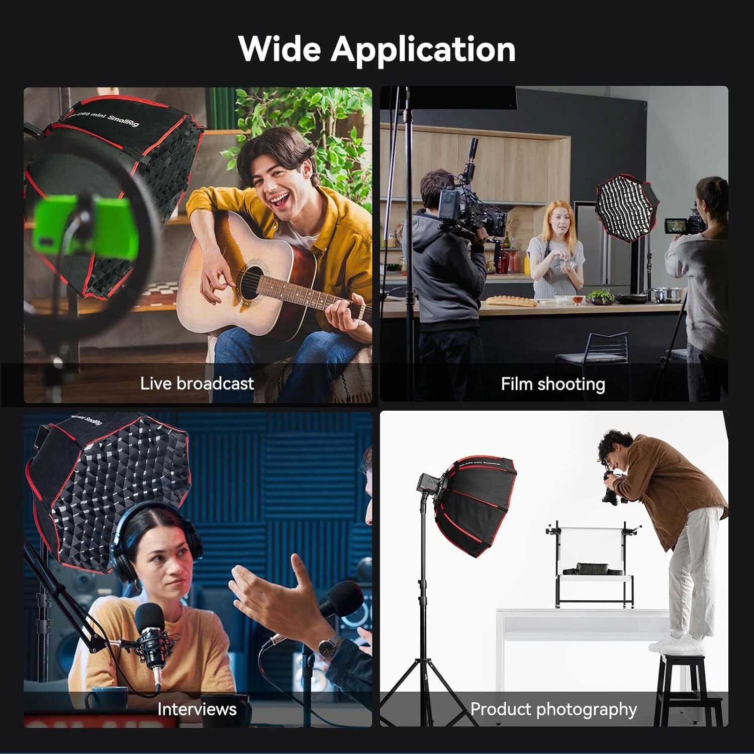 SmallRig RA-D60 Parabolic Softbox, 23.6"Quick Release Softbox for Photography