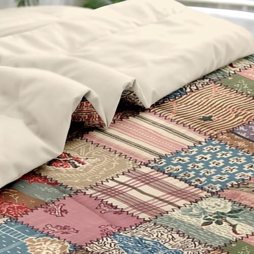 Comforter Set Size, Country Flower Retro 7 Pcs Bedding Queen Country Patchwork