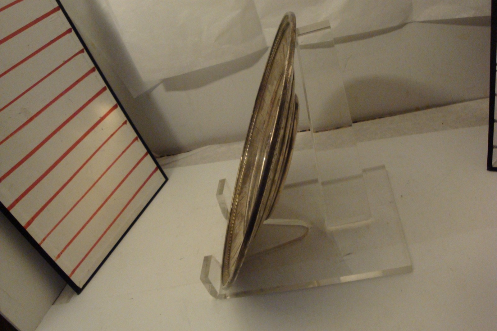 Decorative La Pierre Sterling Silver monogrammed "B"platter 282 grams 9 1/2 dia