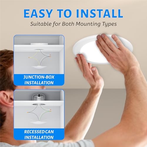 10 Pack 6" LED Disk Lights - Dimmable Flush Mount Ceiling 5000K Daylight