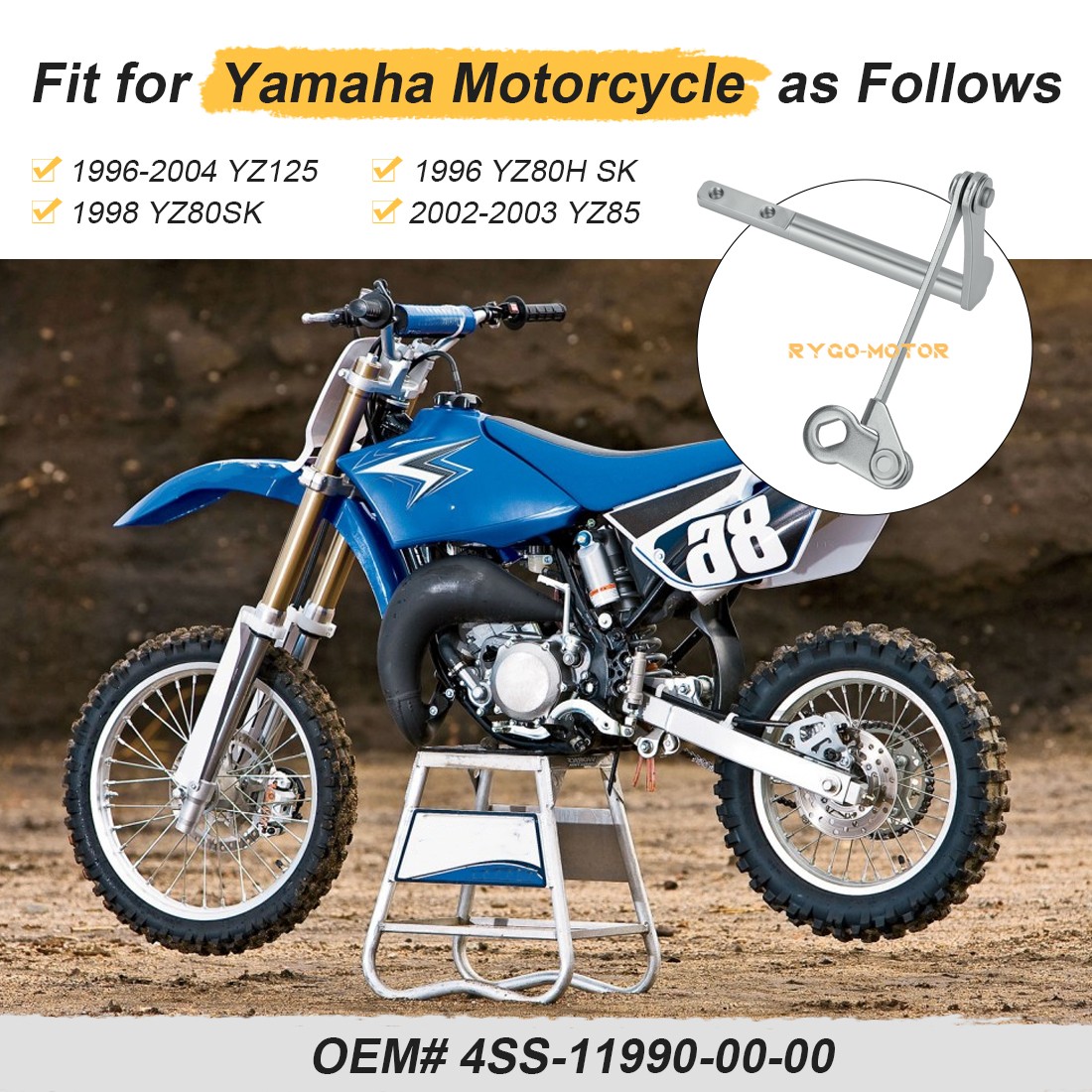 4SS-11990-00-00 Power Valve Linkage Link Arm Push Rod for Yamaha YZ125 1996-2004