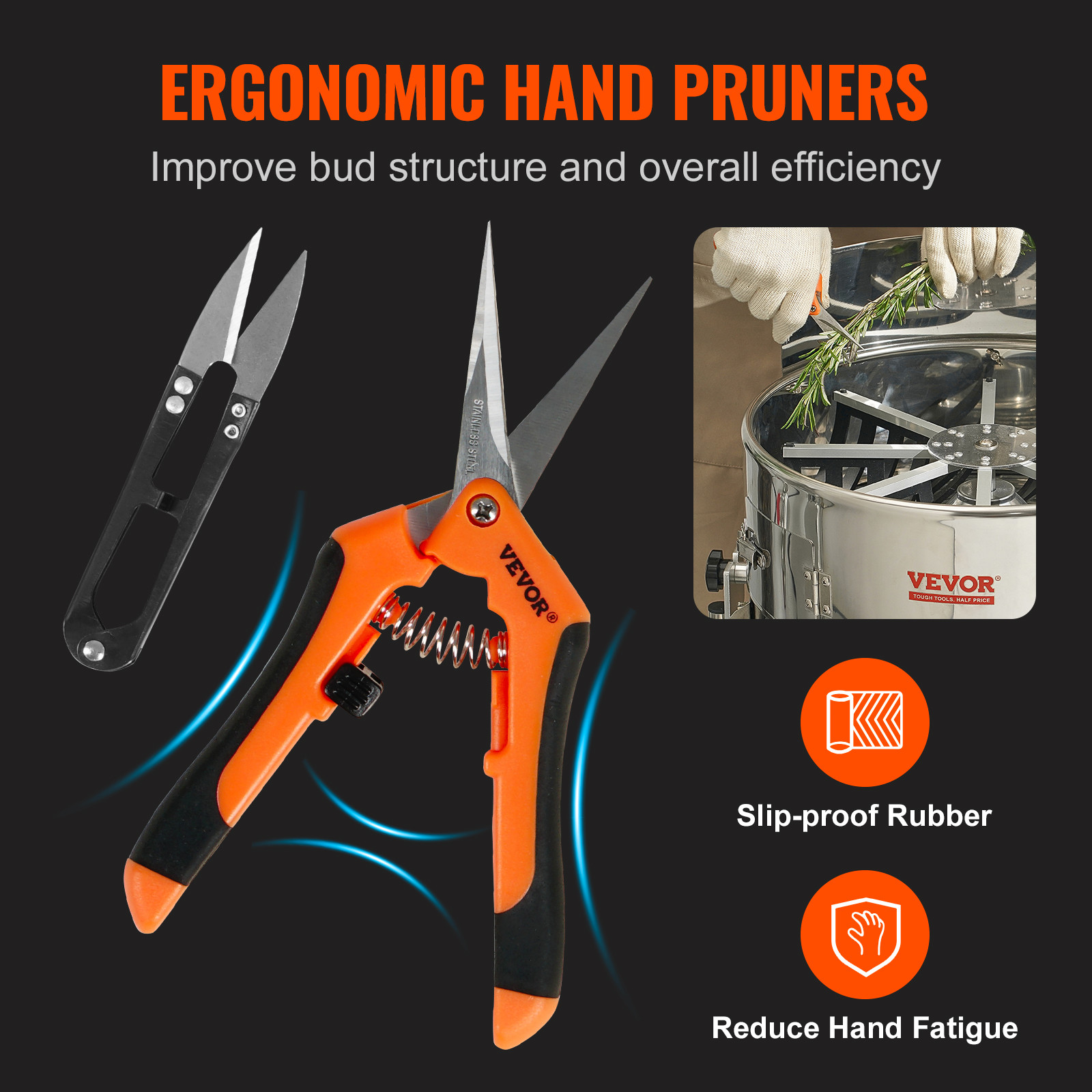 VEVOR Electric Bud Trimmer 18'' Electric Leaf Trimmer Machine 60W Sharp Blades