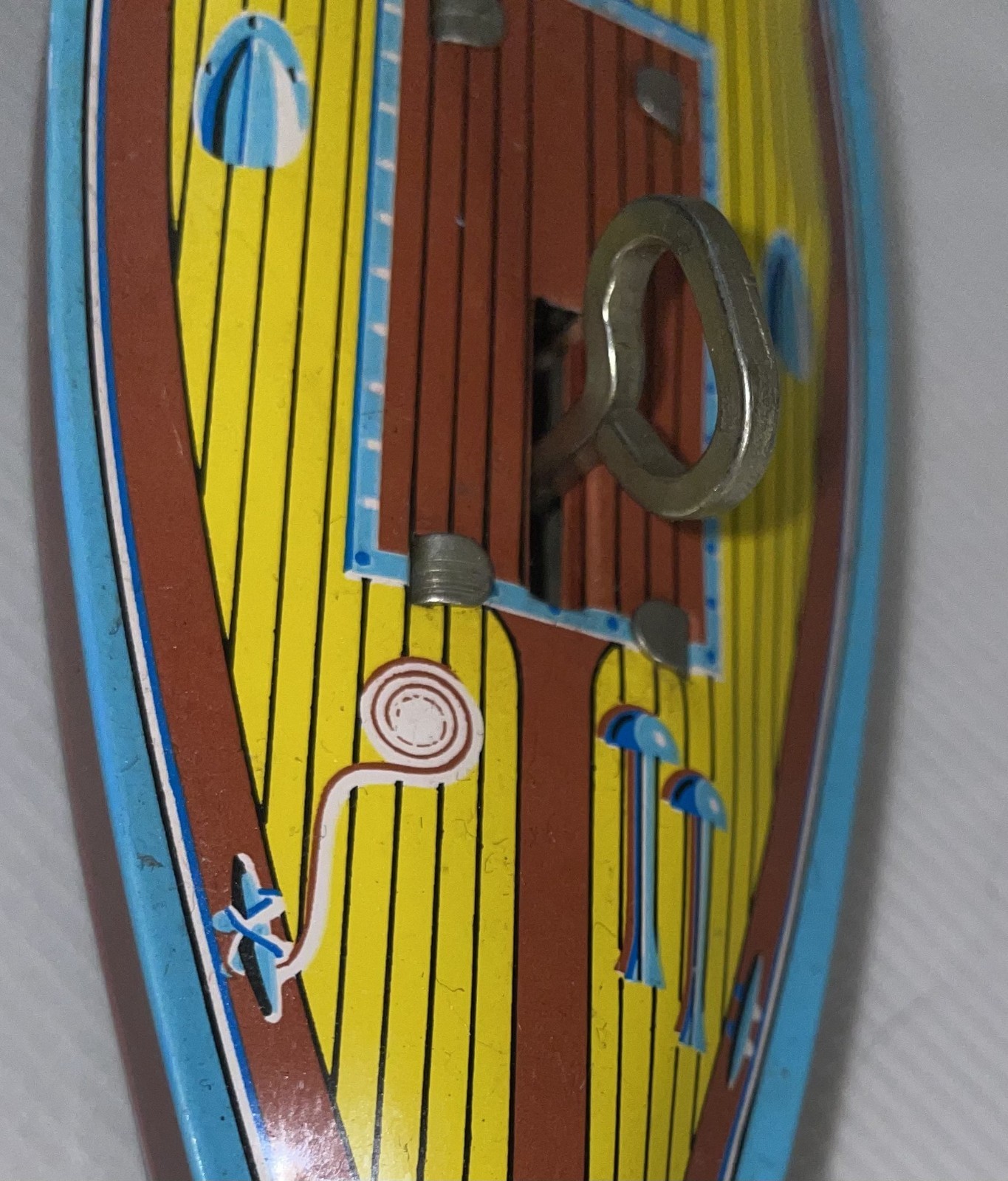 Vintage 1996 Schylling Tin Speed Boat Dragonfly Wind Up Toy Original Box