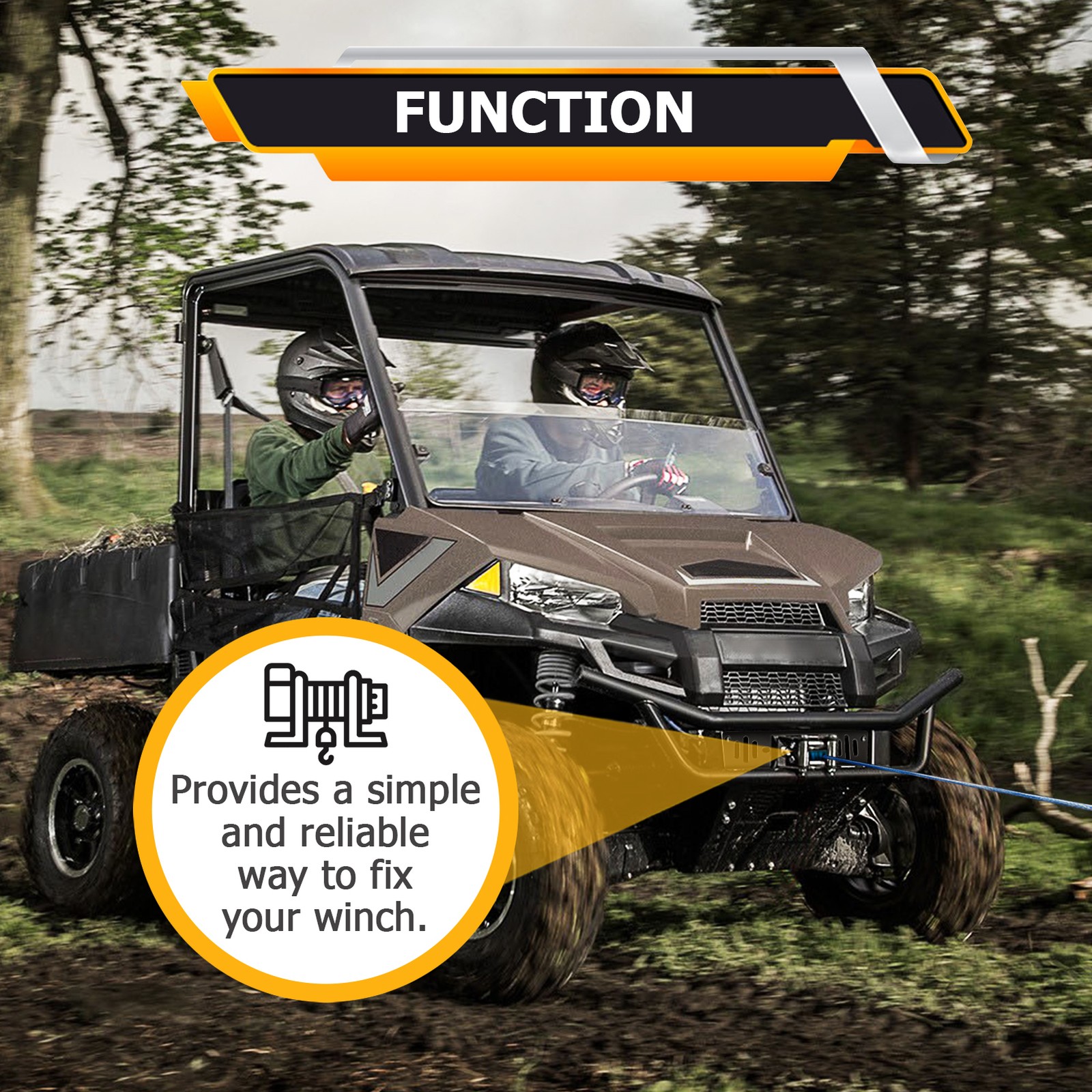 UTV 4500LB Winch Mount Kit For Polaris Ranger 500 570 800 (Mid-Size) 2011-2021