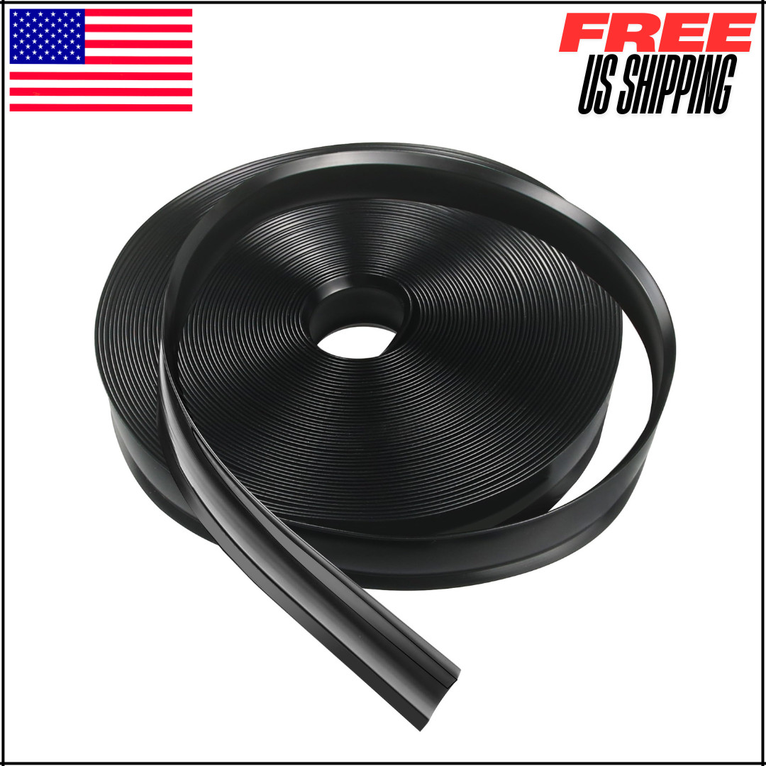 RV Trim Molding Insert 1" Black UV Resistant Vinyl Screw Cover for Campers 50ft