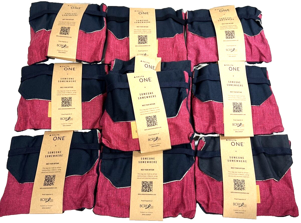 Delta One Travel Amenity Kit Mexican Artisan Designed Red (10-Pack)