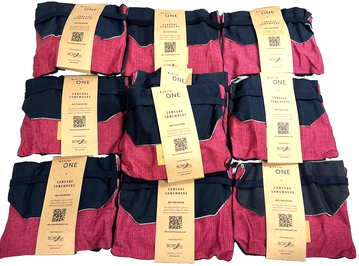 Delta One Travel Amenity Kit Mexican Artisan Designed Red (10-Pack)