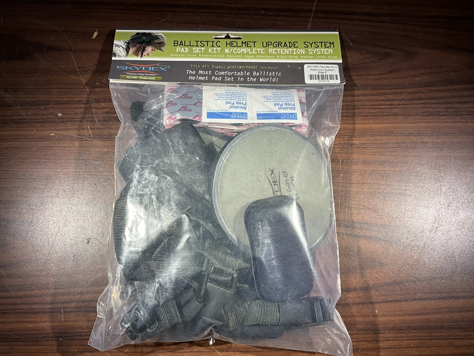 Skydex Helmet Pad Upgrade Kit w/Suspension Chin Strap Size 6 PASGT Helmet