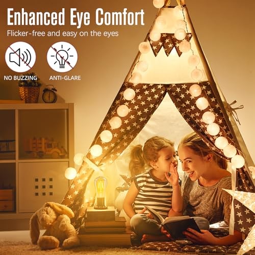 LED Edison Bulbs Dimmable, E26 Bulb 60 watt Equivalent 10 Pack Soft White