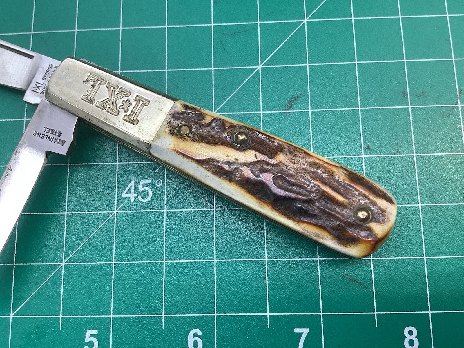 IXL Worstenholm Stag Grips Great Etched Jack