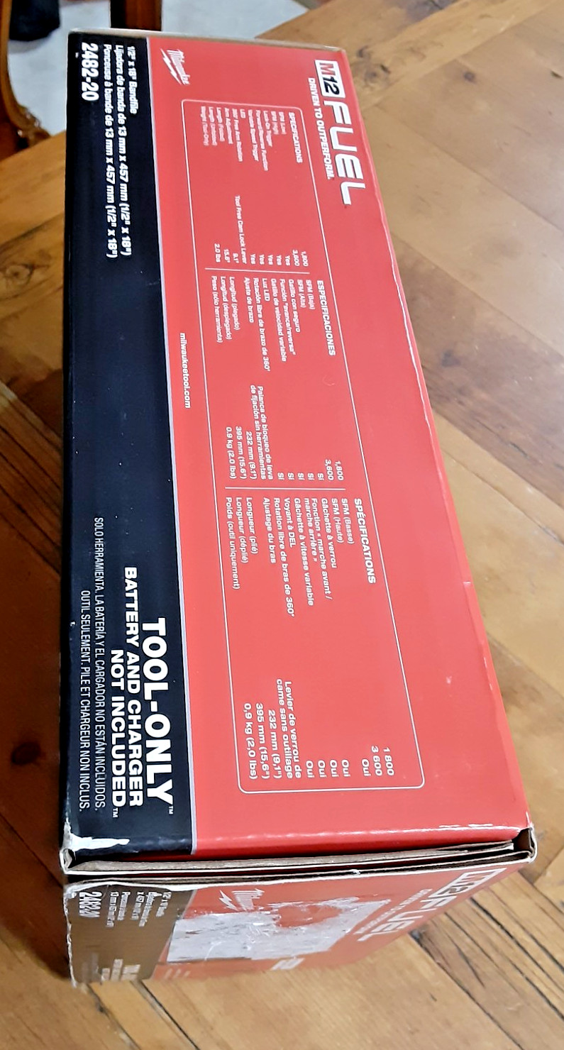 Milwaukee M12 FUEL 1/2" x 18" Cordless Bandfile (2482-20) TOOL ONLY - BRAND NEW