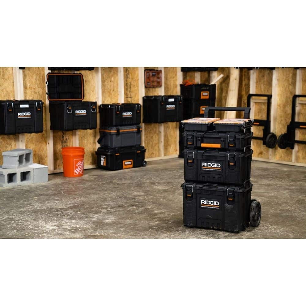 Ridgid Small Parts Organizer Compact Pro Gear System 22" 6 Compartment Tool Case