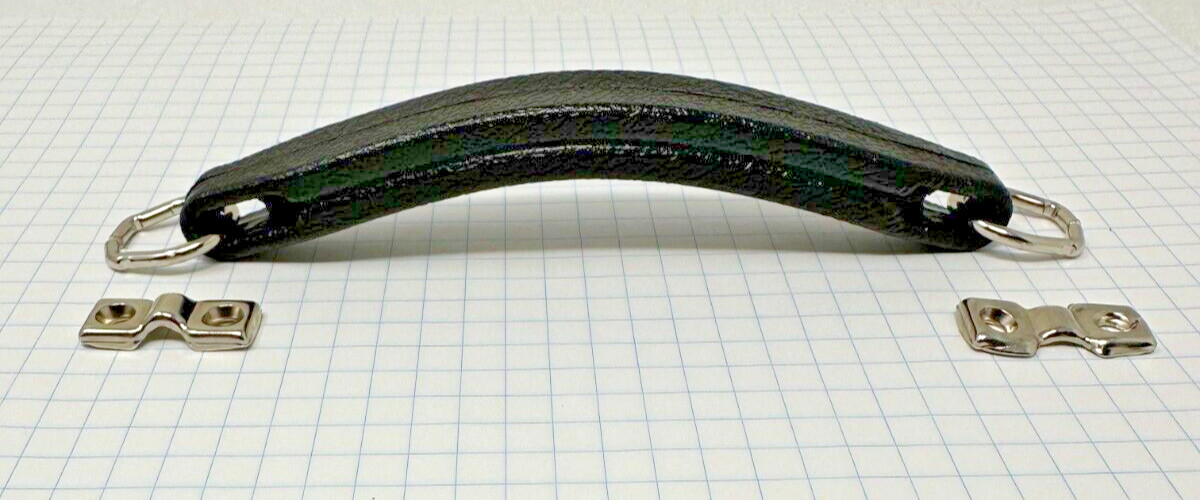 Replacement Handle, Flute case / Luggage, 5 1/4 Black Plastic w/Nickel Trim