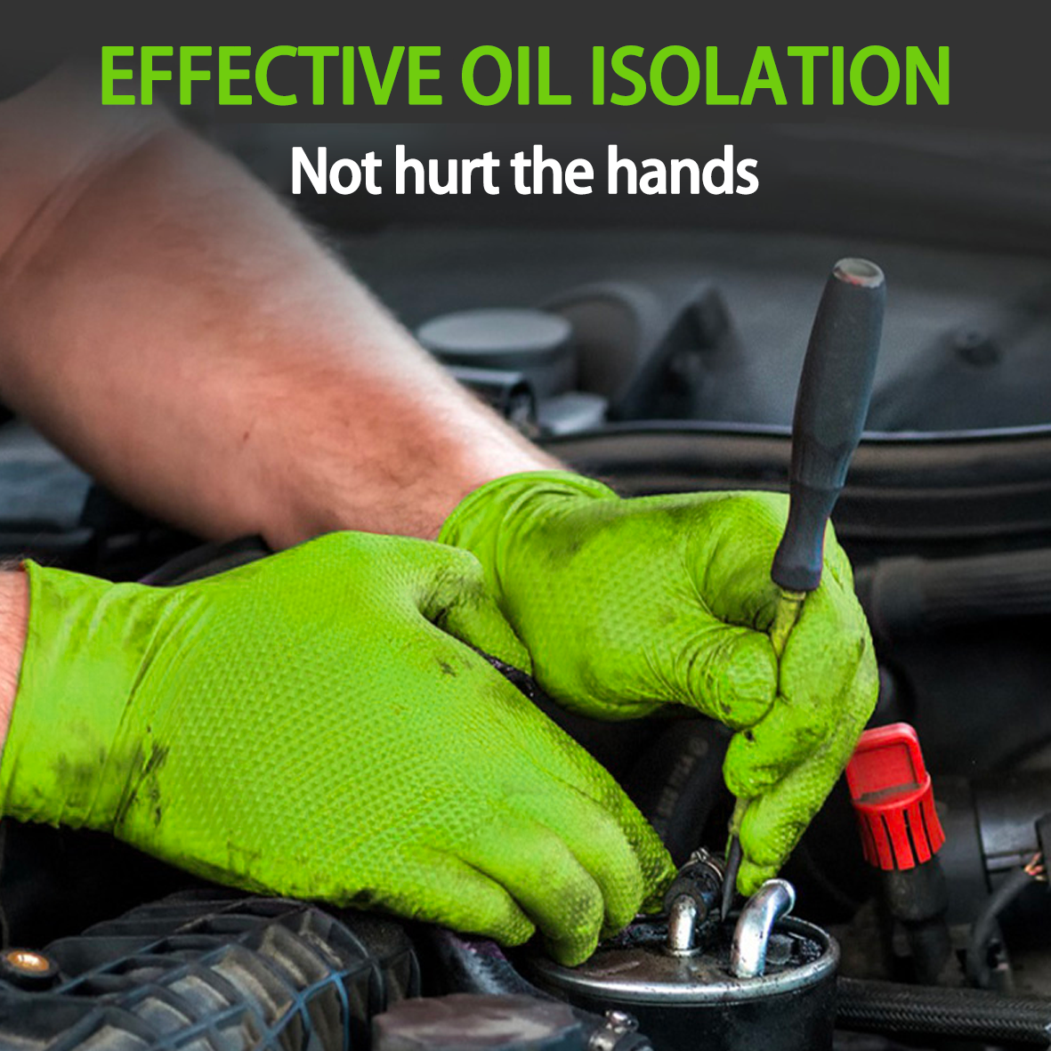 GP Craft Green Nitrile Gloves Disposable Latex-Free (100/count) 8 Mil Thick