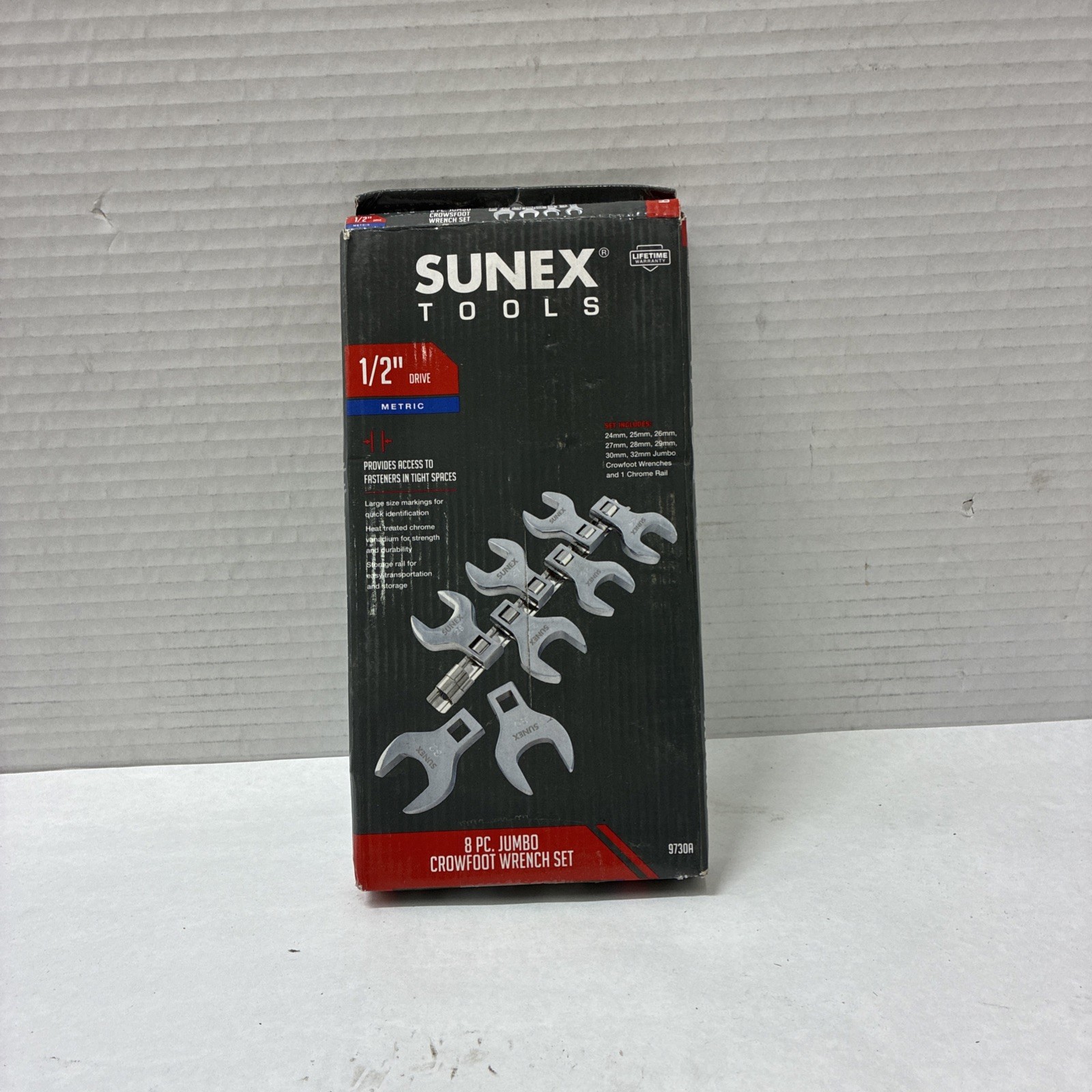 Sunex Tools -- 8 Pc. 1/2" Dr. Jumbo Metric Crowfoot Wrench Set SUN9730A