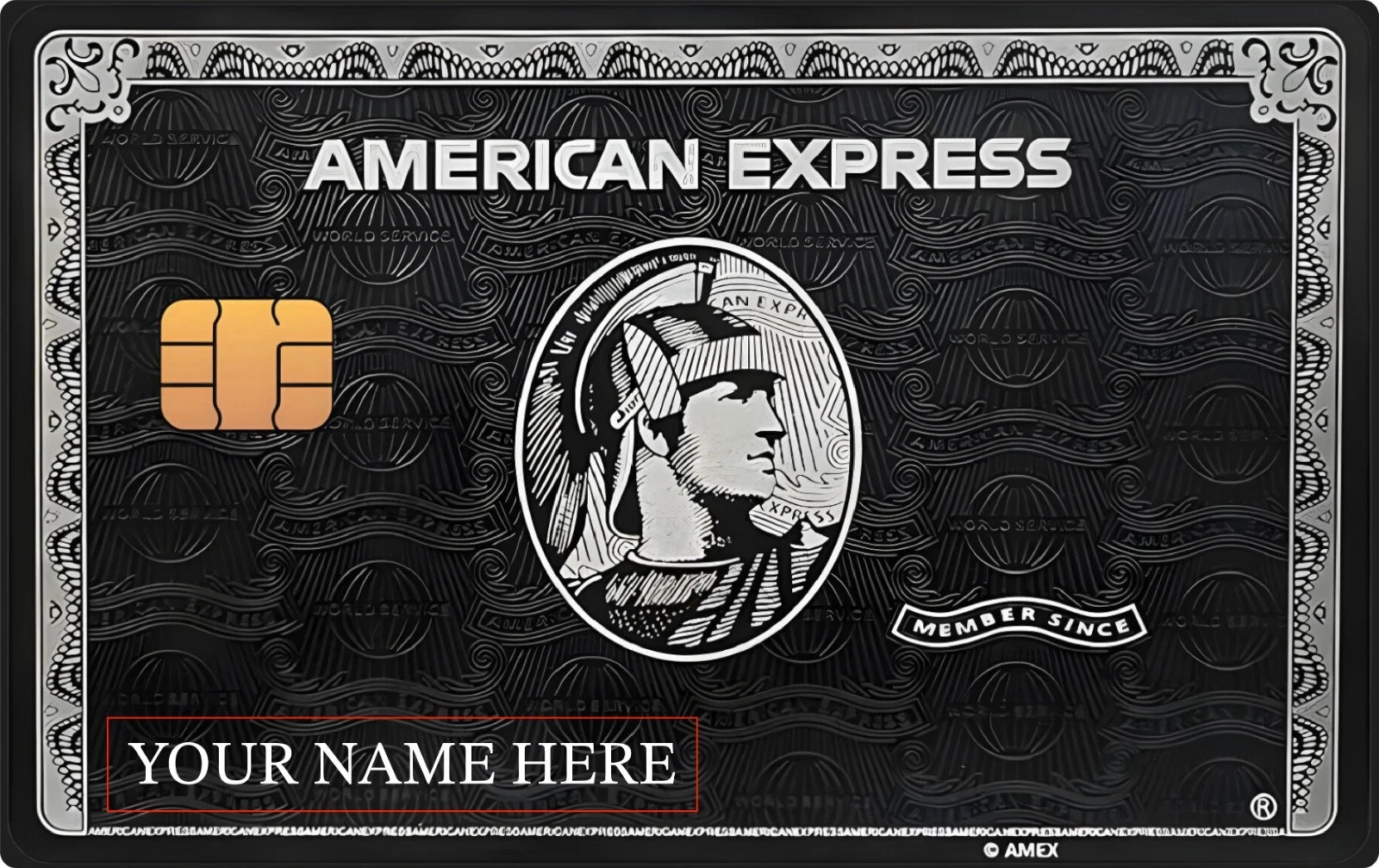 Custom AE Express Black Card Skin (2-Pack) l Front & Back Skin