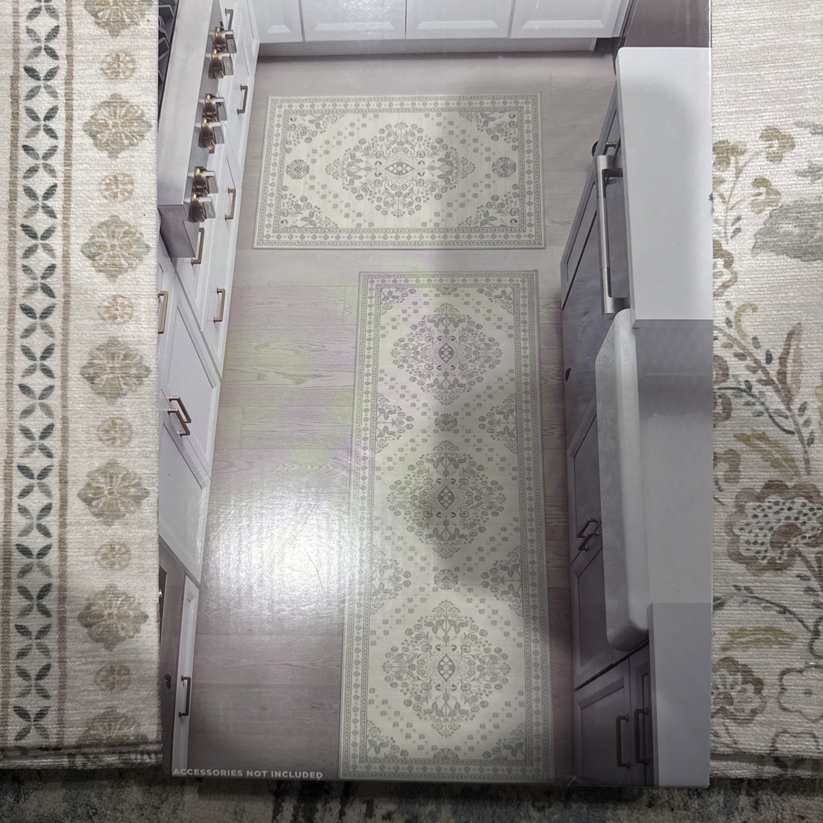 New Wyatt&Ash Washable 2-Pc Runner and Accent Rug Set 30”x46” And 30”x96” Zinn