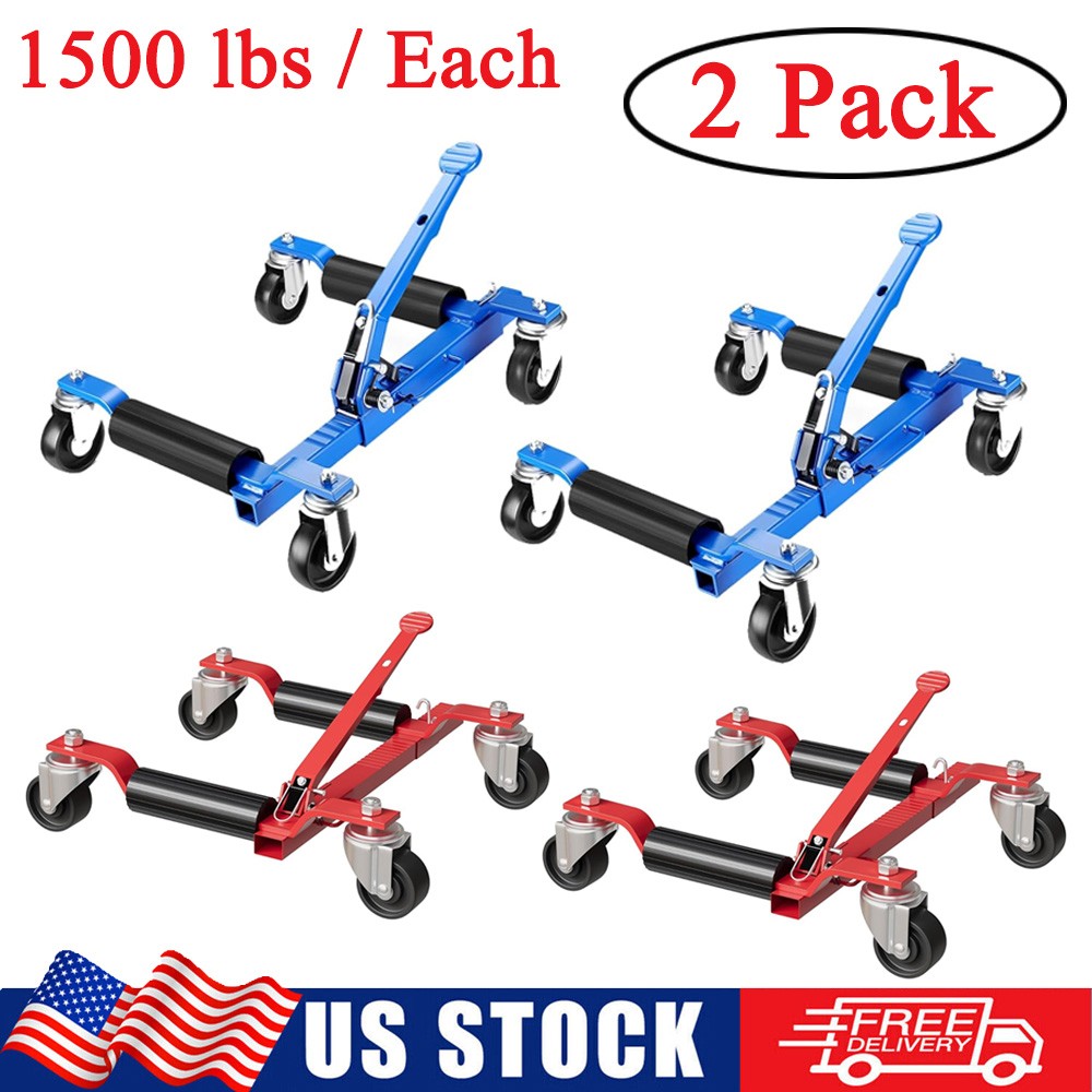 2x Car Wheel Dolly Jack 3000LBS Ratchet Type Car Moving Vehicle Positioning Jack