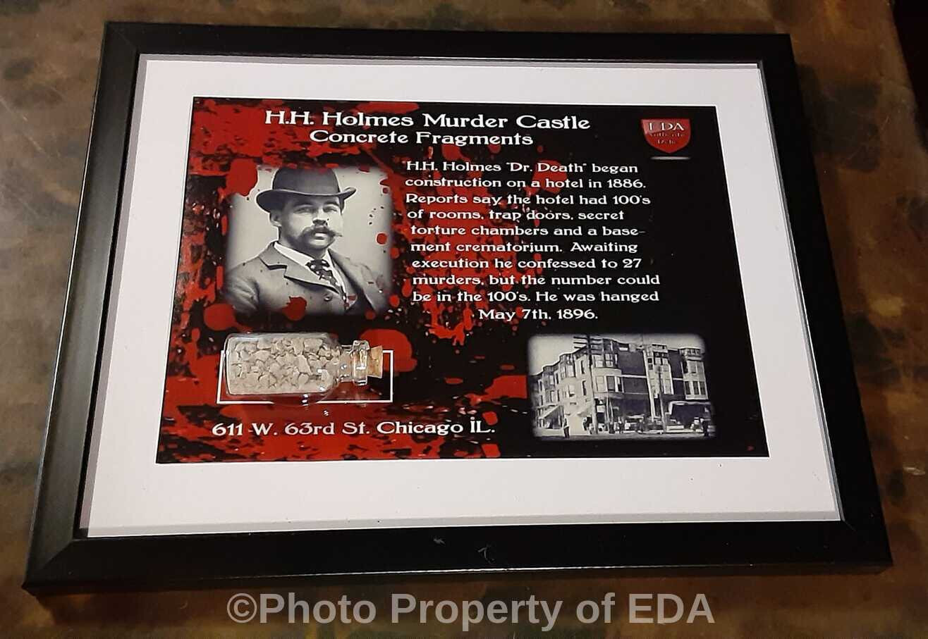 HH Holmes Murder Castle Concrete Fragments Haunted Object House Item Relic w/COA