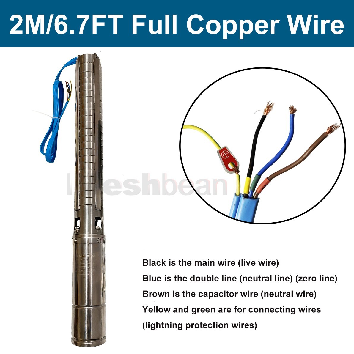 2HP 4in Solar Pump Submersible Pump Bore Deep Well Pump+MPPT Controller DC 110V