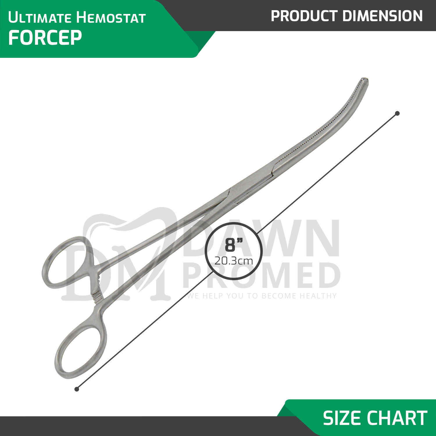 2pc Set 8" Straight & Curved Hemostat Forceps Locking Clamps Set German Grade