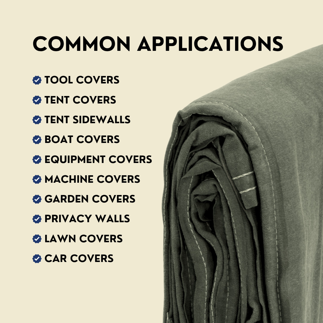 Tarp Supply Heavy Duty Olivedrab Fire Retardant Canvas Tarp With Grommets