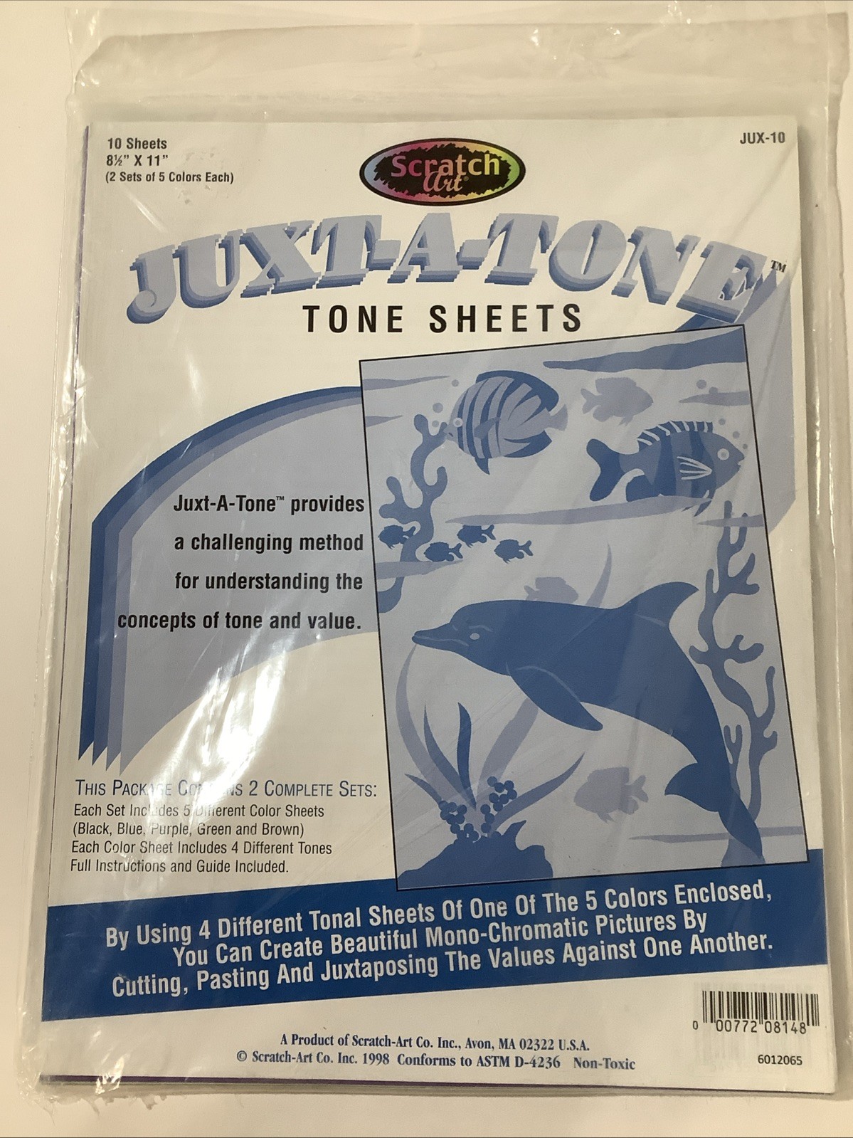 Vintage Scratch Art Juxt-A-Tone Sets, 8 1/2" x 11", 10 Sheets Craft Paper Art