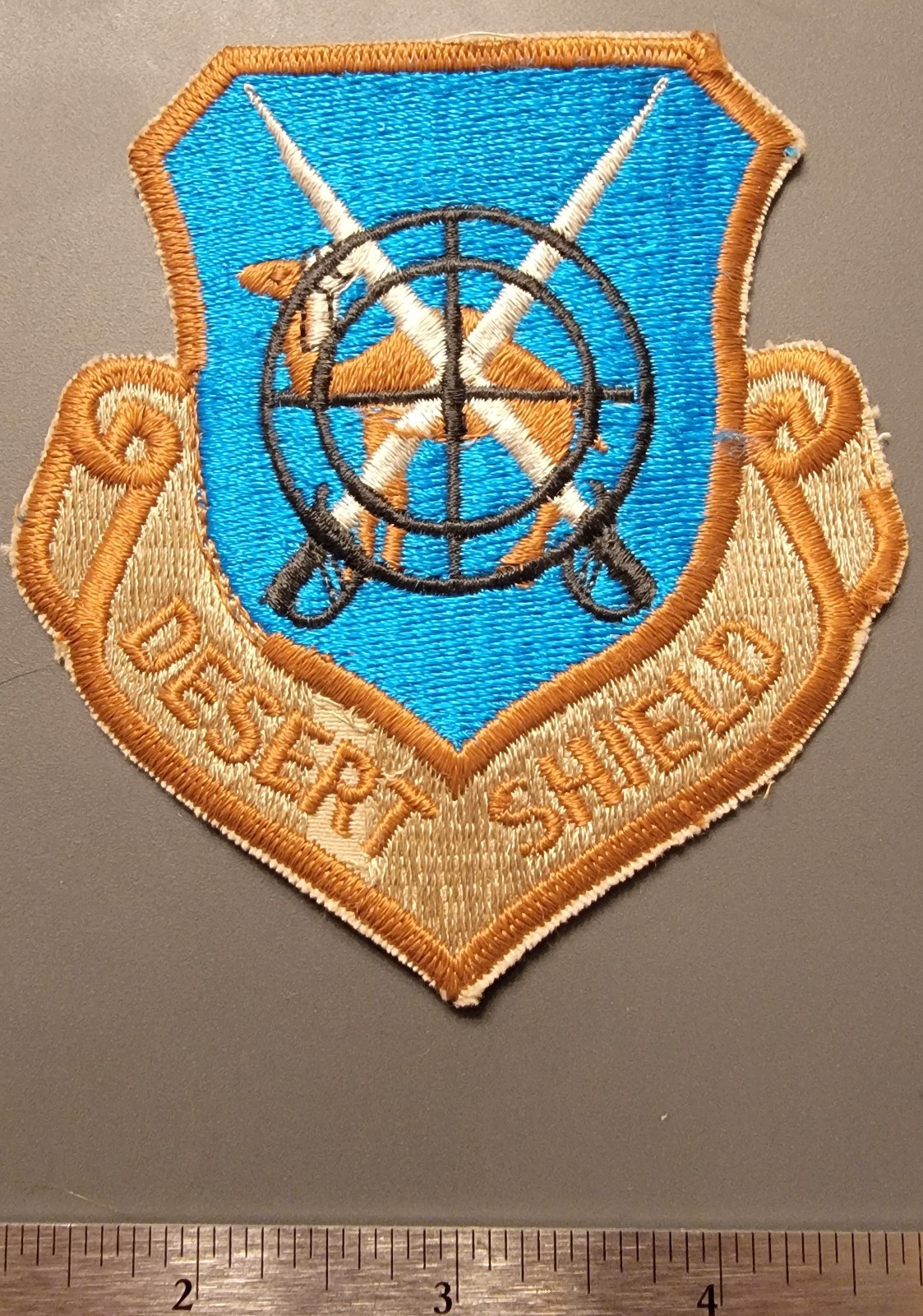 1991 Operation Desert Shield USAF Camel and Swords Patch - Excellent Condition