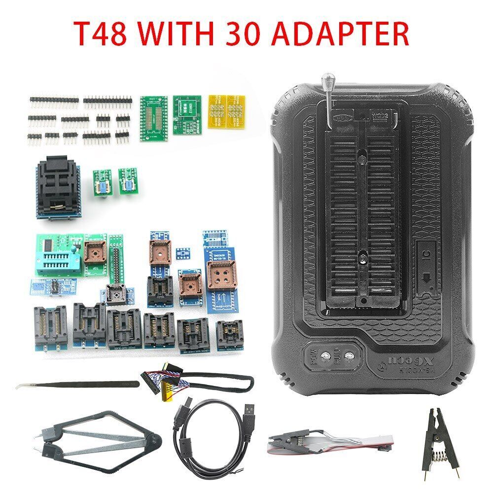 T48 TL866II Plus High speed Universal Programmer+Adapters+Test Clip PIC Bios