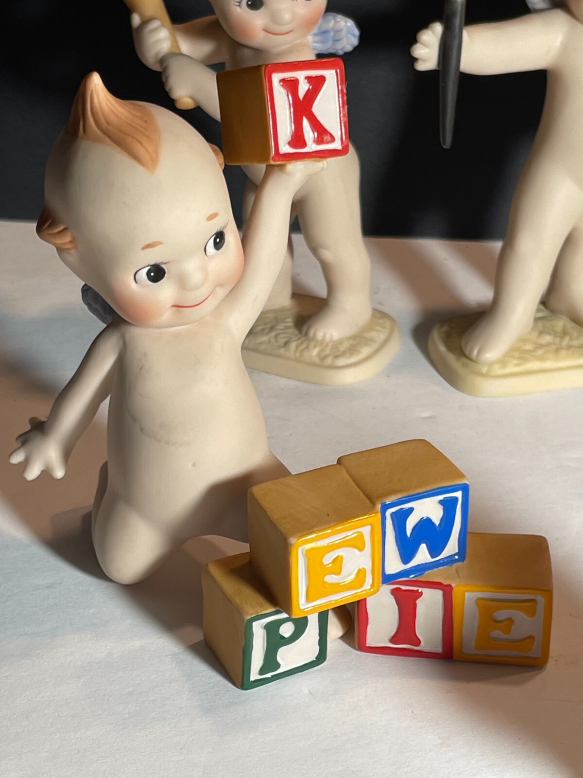 KEWPIE Baby Cupid Bisque Porcelain Figurine - 9 Figurines by Jesco, 1990 pre-own