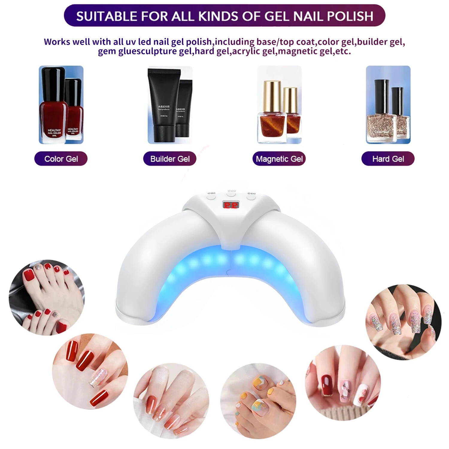 Nail Fungus Laser Nail Fungus Cleaning LED Light Device for Multiple Toenail US