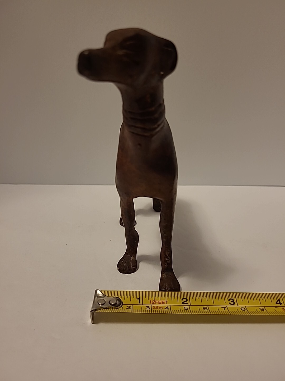 GREYHOUND Dog Figurine/Sculpture 19th C. Bronze 5 1/4" H x 7" L