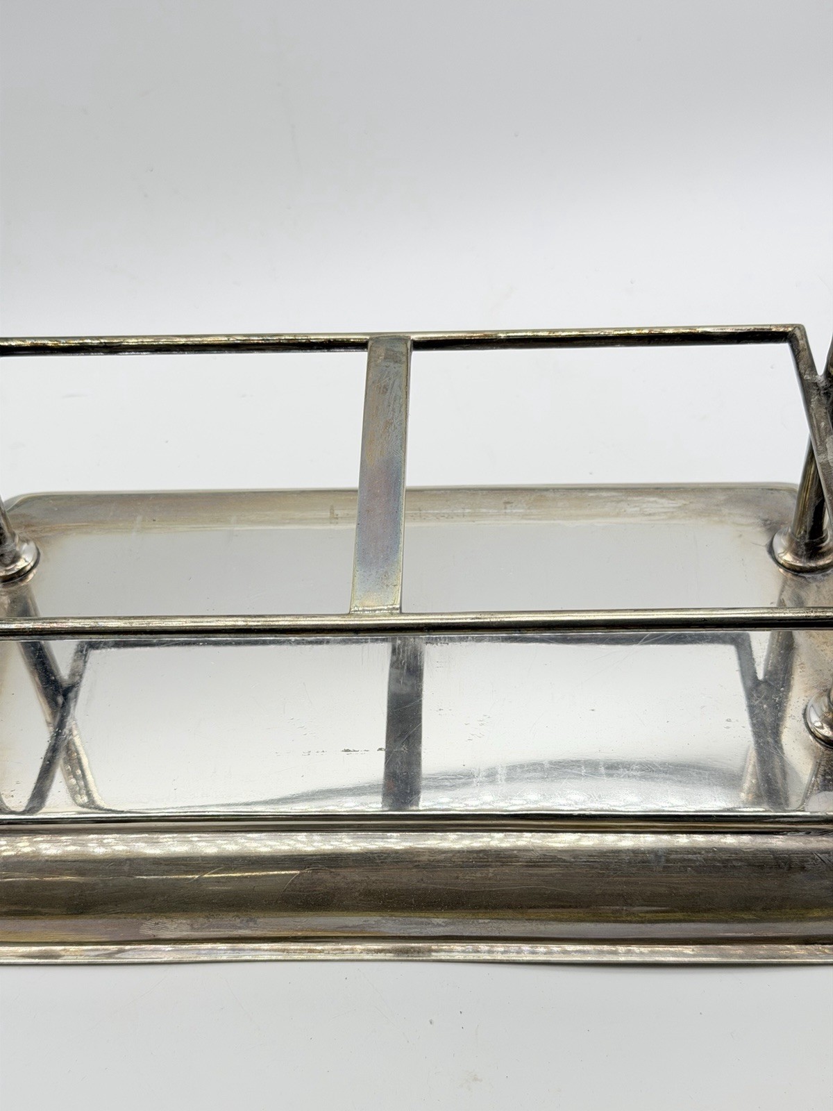 Vintage Silverplate Two-Bottle Liquor Caddy with Handle & Blue Velvet Insert