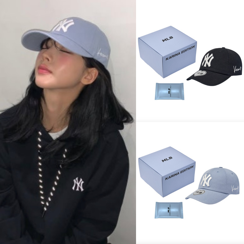 MLB x Karina Signature Unstructured Black Ball Cap + Photo Card 3ACPKRN6N-50BKS