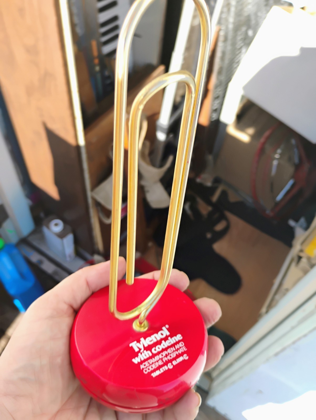 Vtg TYLENOL w/ CODEINE PROMOTIONAL PAPERCLIP LETTER HOLDER pharmaceutical promo