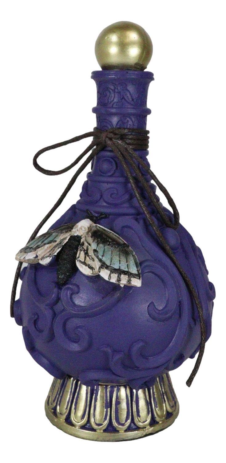 Wicca Spiritual Witchcraft Moth Metamorphosis Purple Faux Potion Bottle Decor