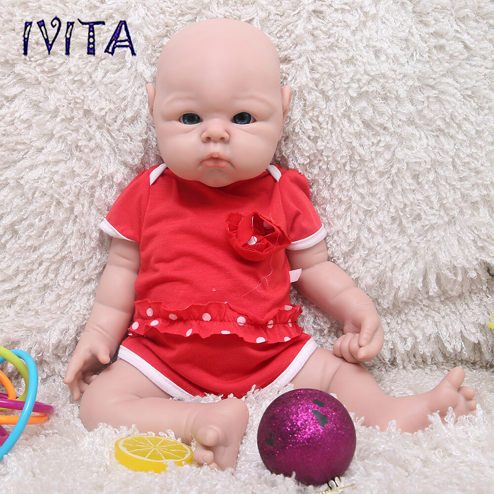 IVITA 19" Full Soft Silicone Reborn Baby Girl Doll Kids Gift Vivid Silicone Doll