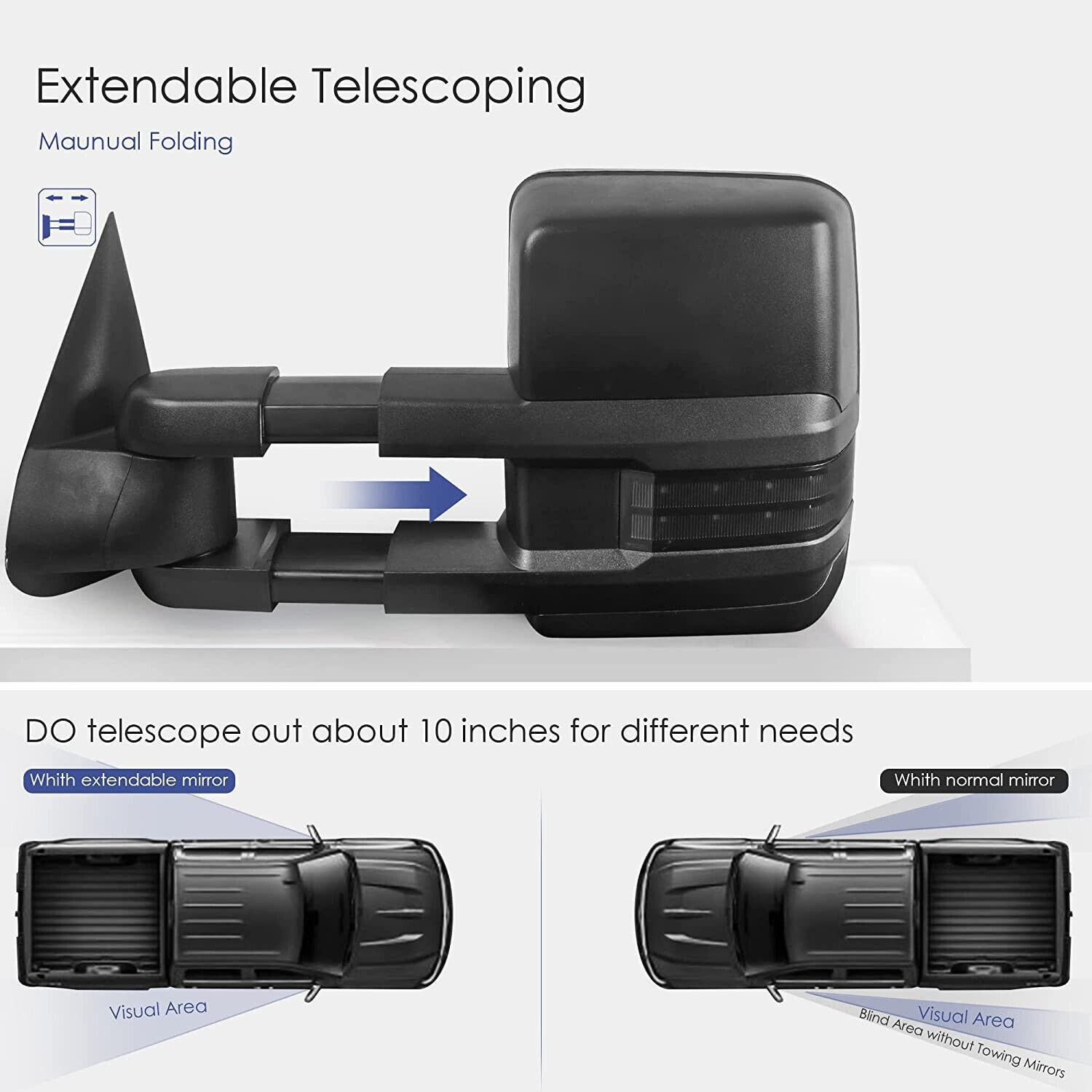 Pair Power Heated Tow Mirrors For 03-06 Chevy Silverado Tahoe GMC Sierra Yukon