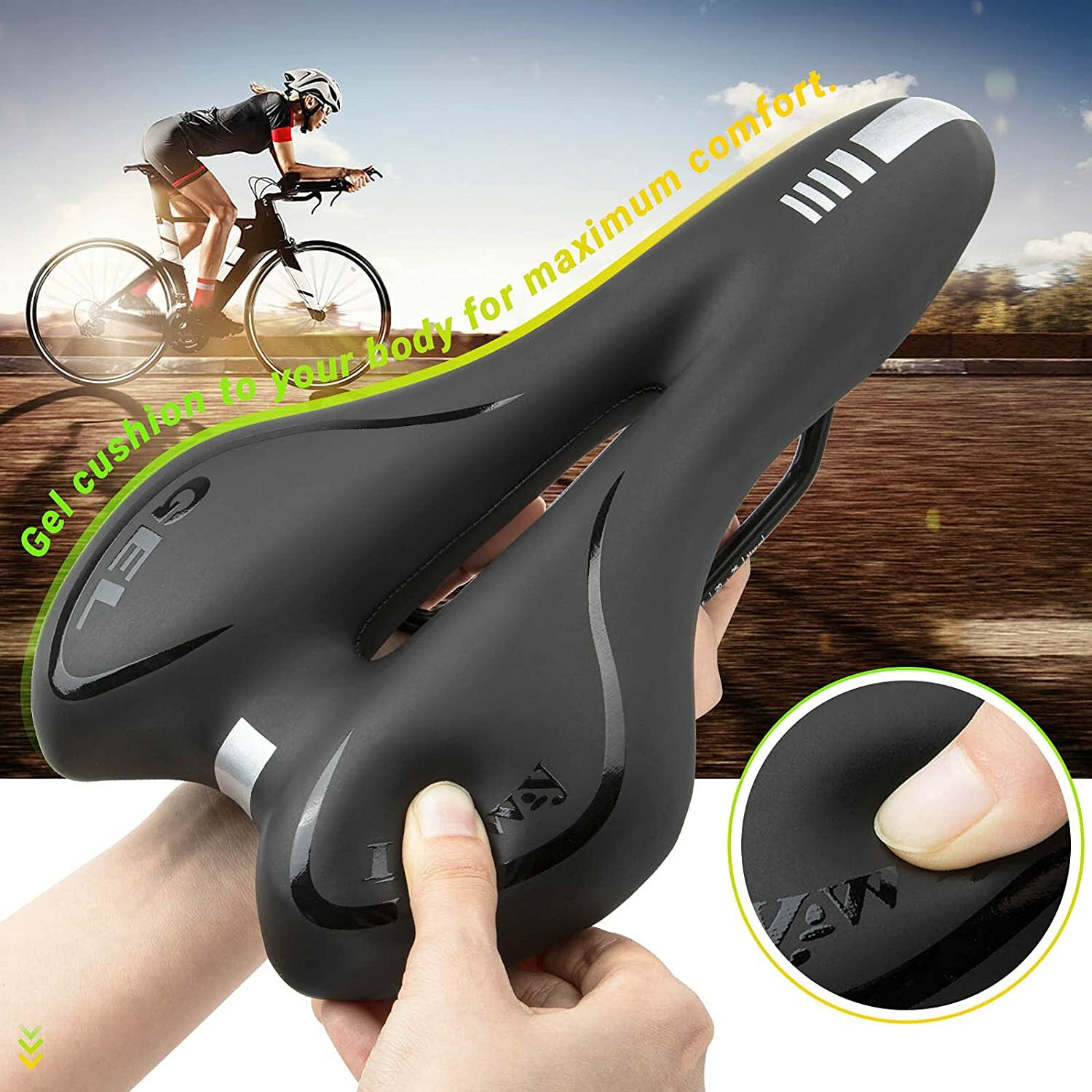 LERWAY Bike Seat Bicycle Saddle MTB Road Mountain Cycling Gel Comfort Rainproof