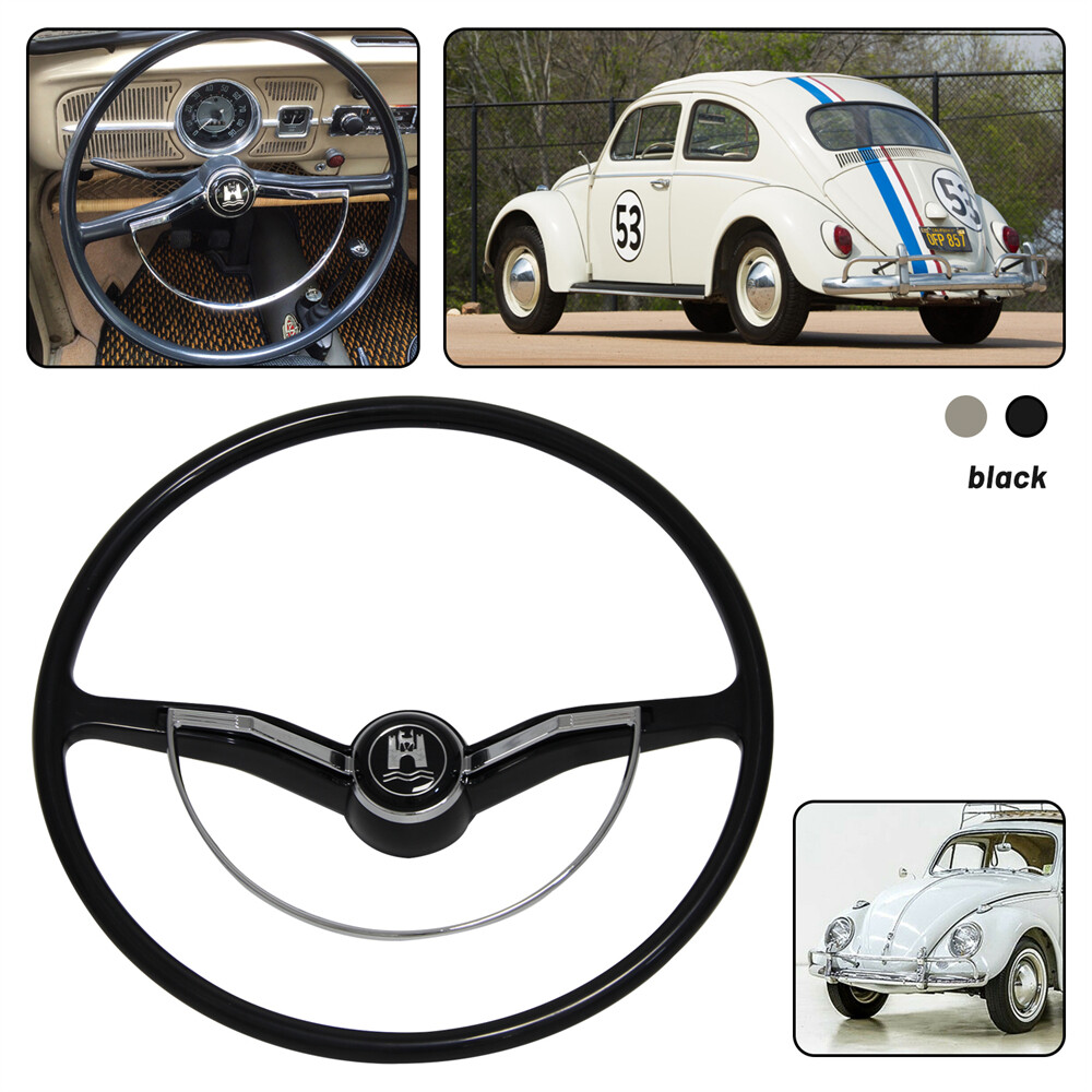 Black Steering Wheel with Horn Button Ring For 1962-1971 Volkswagen Models