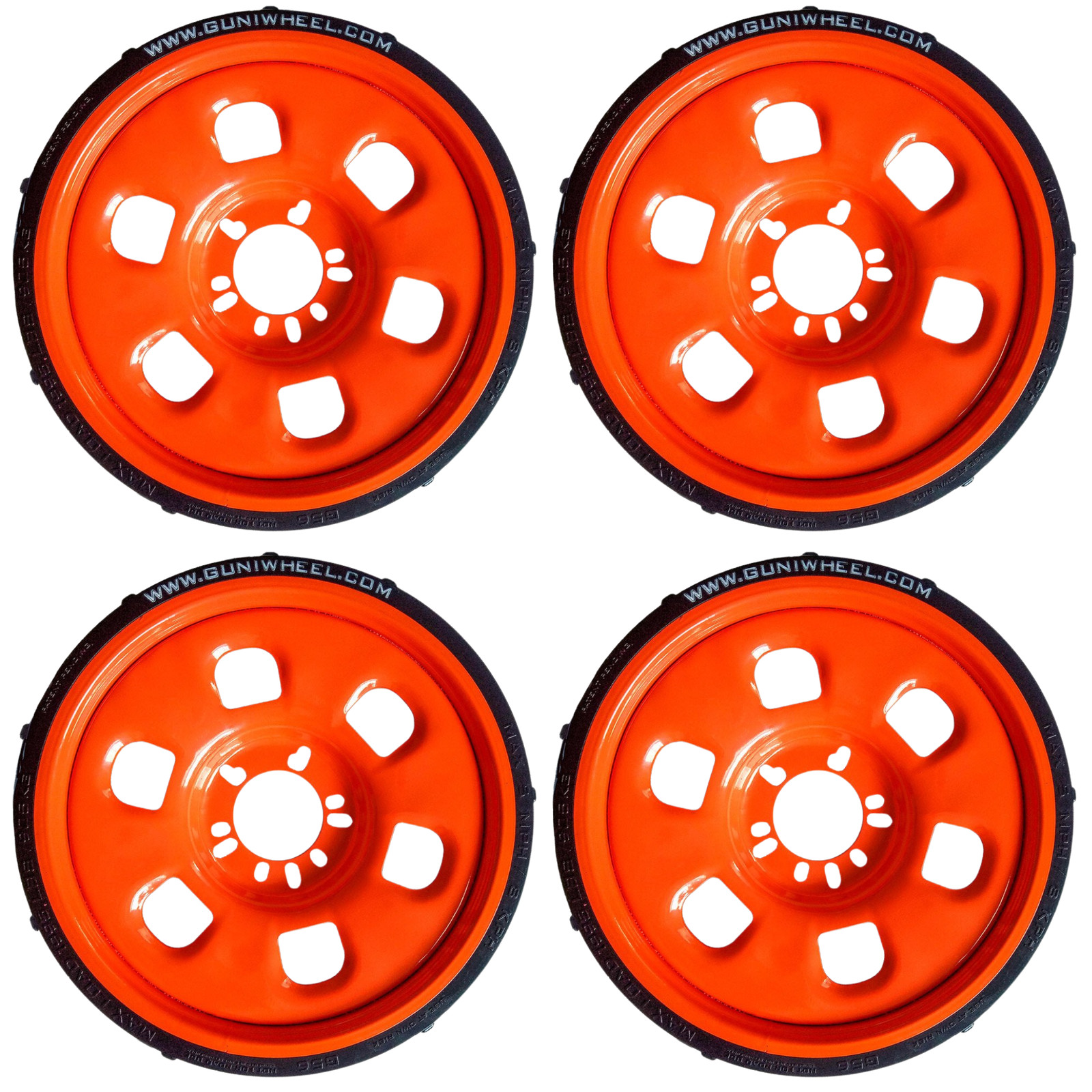 GUNIWHEEL 56 5/6 Lug Universal Vehicle Mounting System Roller Wheel Set of 4