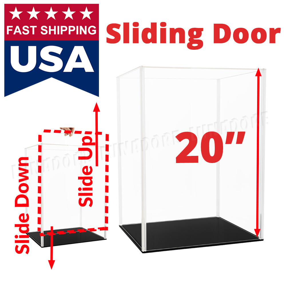20 inch H Acrylic Display Case Collectibles Box Dustproof Large Figure Install