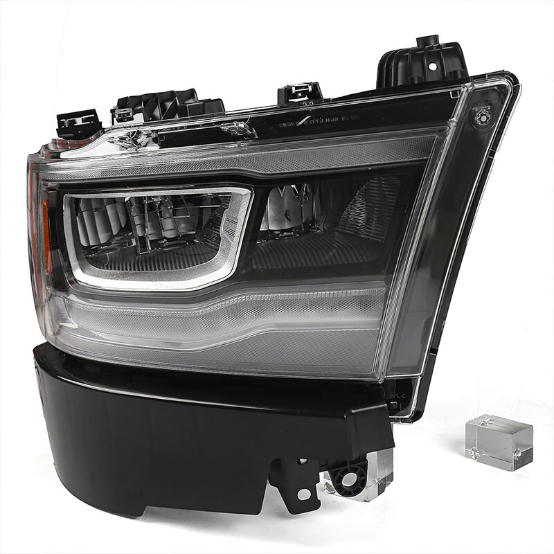 Passenger For Dodge RAM 1500 2019 2021-2023 Full LED DRL Chrome Headlight Lamp