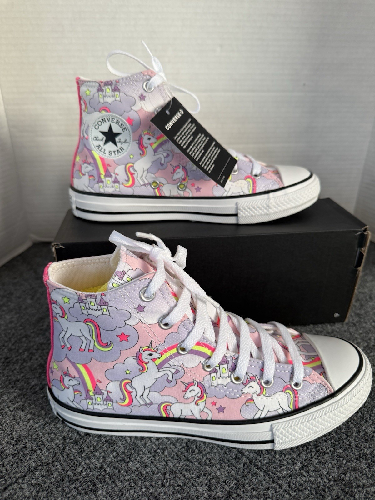 Converse Chuck Taylor All Star Unicorn High Top Sneakers Youth 4 Pink Rainbow