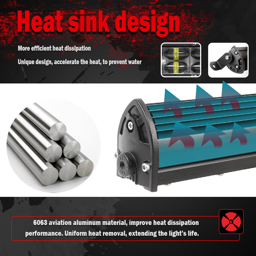 For Can-am Defender HD8/HD9/HD10 Roof 52"+8" LED Light Bar Wire+3" Cube Pods Kit