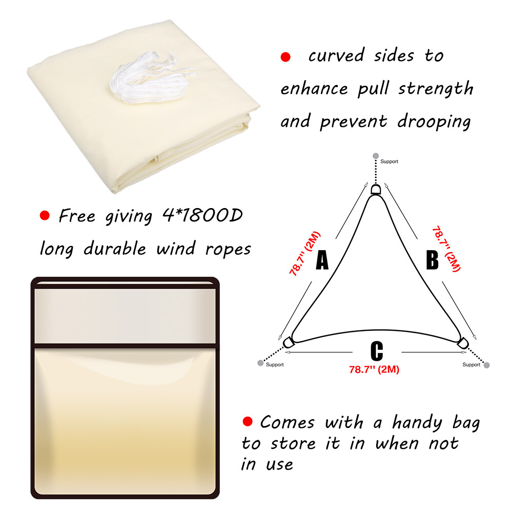 Waterproof Shade Sail Patio Awning Outdoor Garden Pool Sun Canopy Shelter Cover