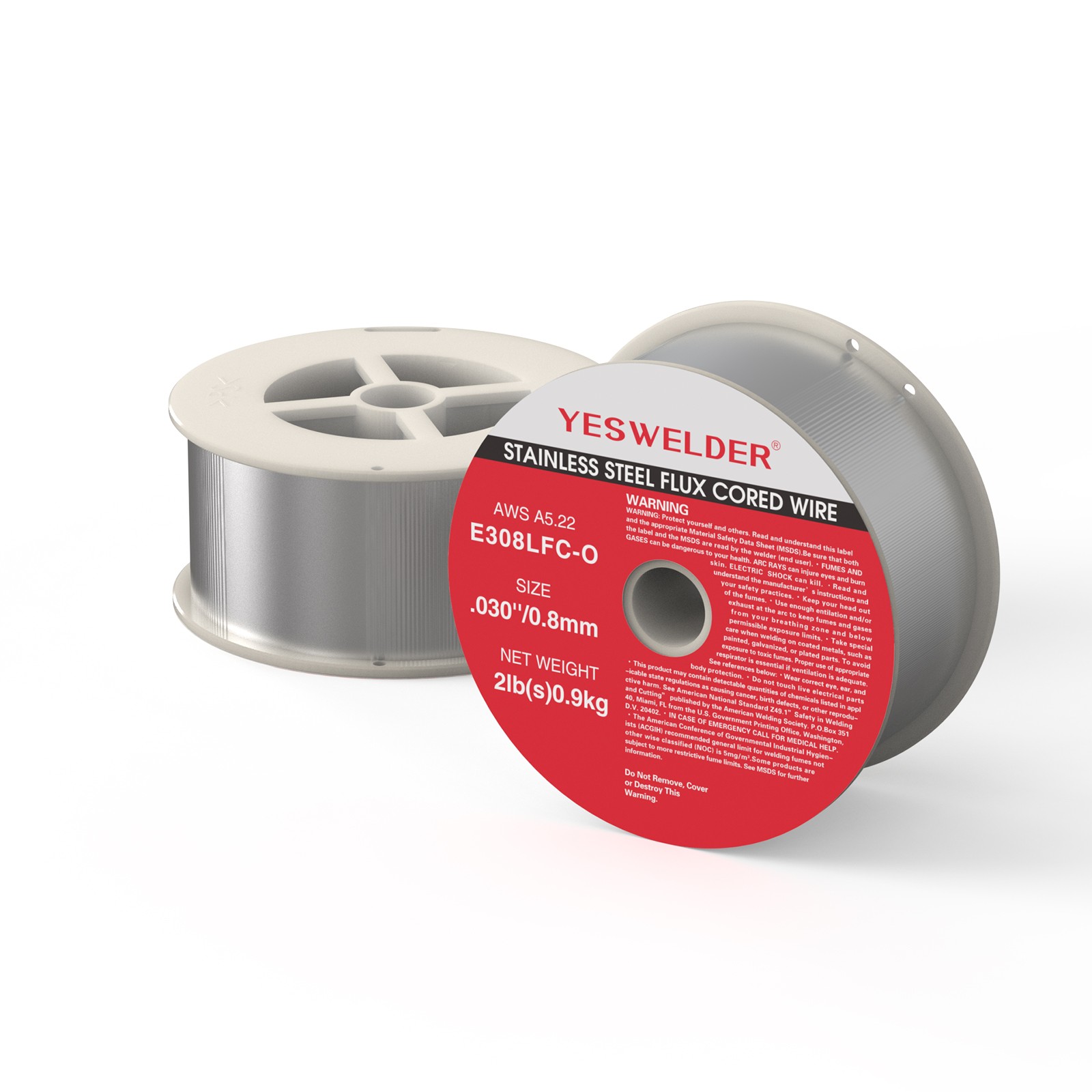 Stainless Flux Core MIG Wire E308LFC-O .030/.035" 2LB 2-Pack