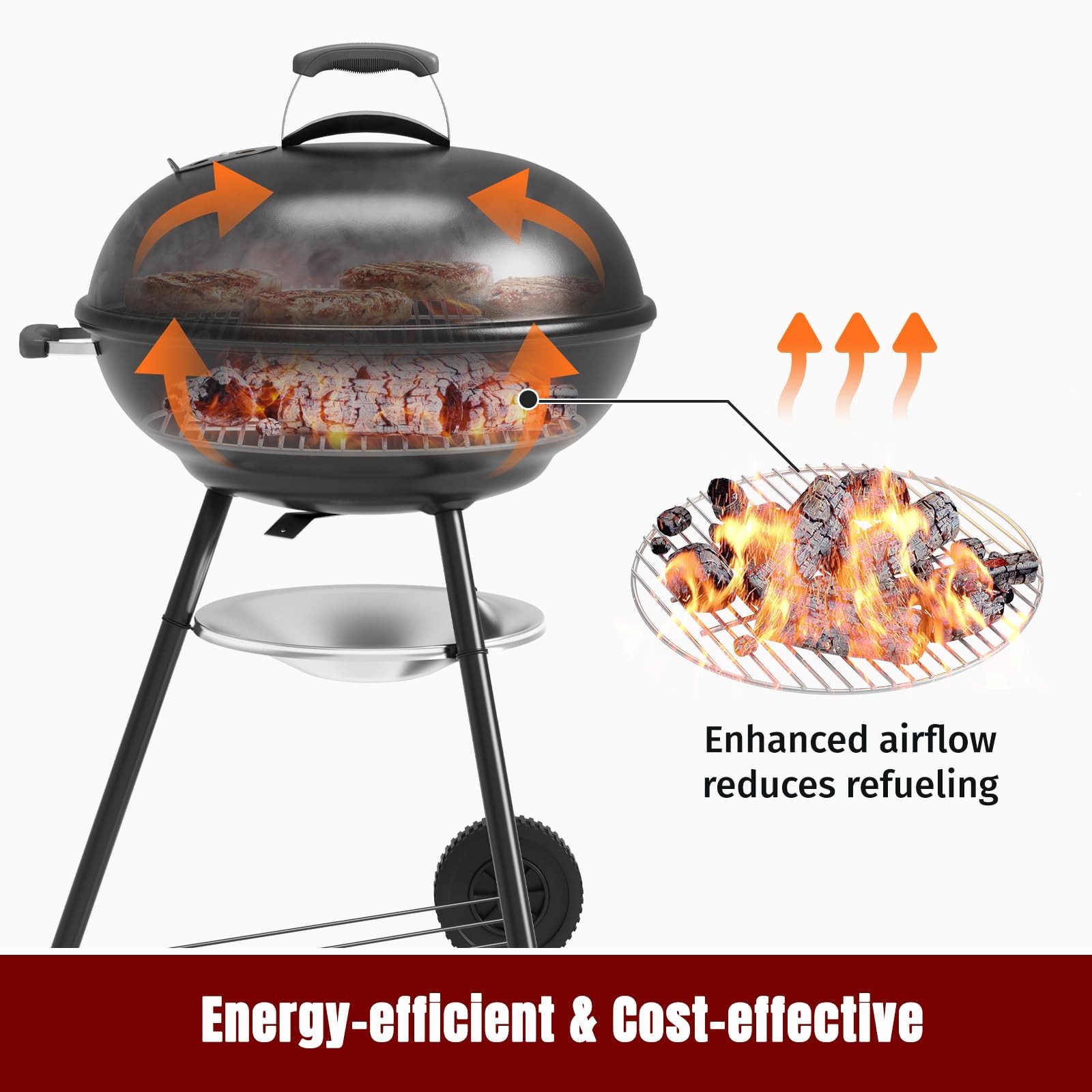 #7441 17" Charcoal Grate Plated Steel Grill Grate for Weber 22" Grills